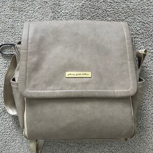 Petunia Pickle Bottom Matte Gray Leather Diaper Backpack